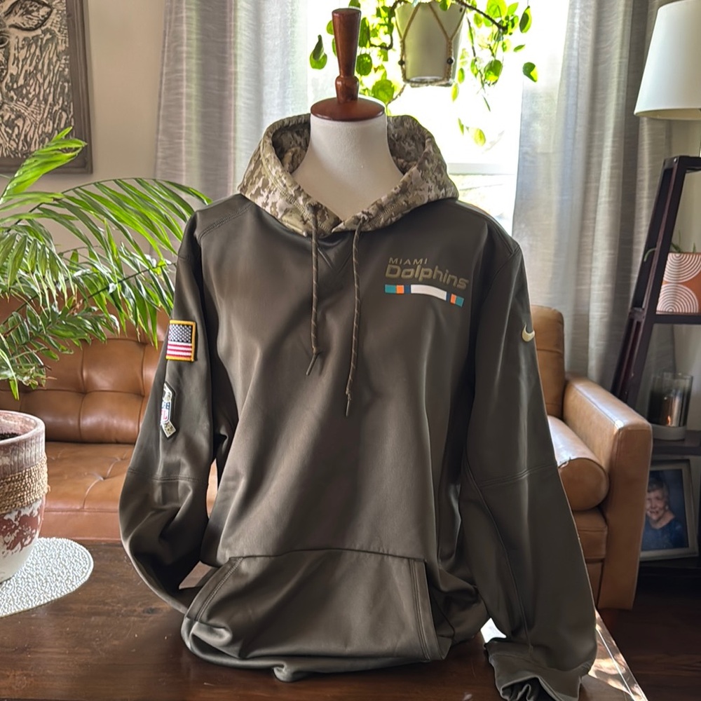 Nike Miami Dolphins Hoodie with Camo Hood - XL 🇺🇸